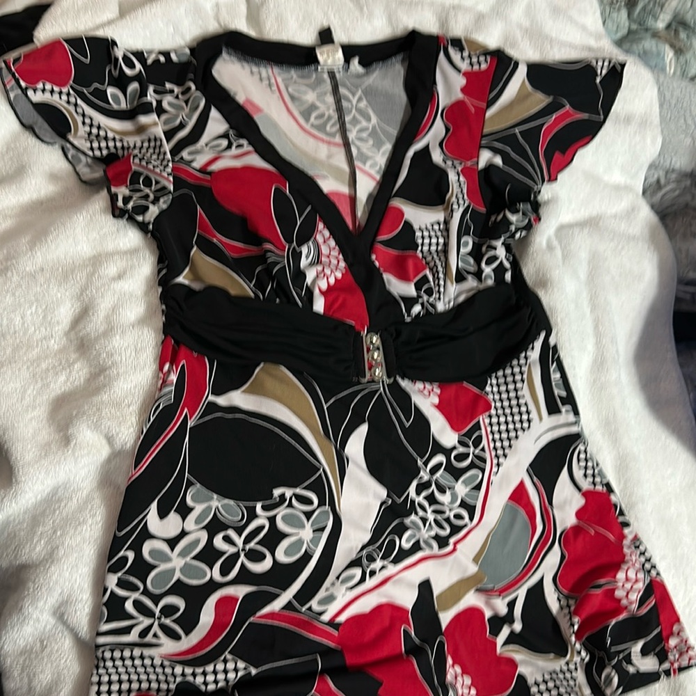 Multi colored top, size large